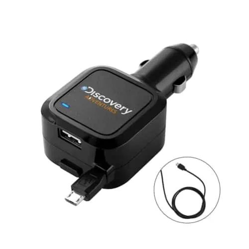 DS 12620 – מטען רכב נגלל קפיצי חיבור מיקרו USB