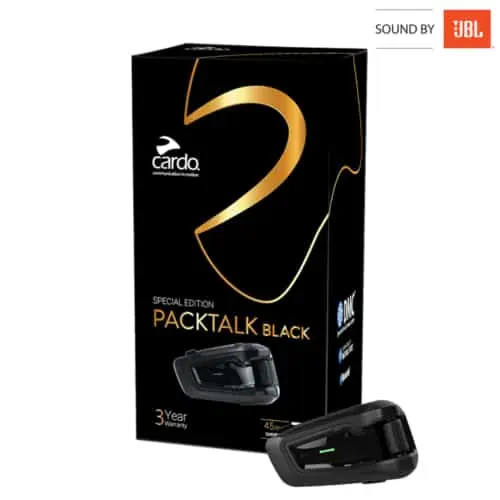 Packtalk Black – דיבורית קסדה cardo בגימור יוקרתי עם שמע JBL